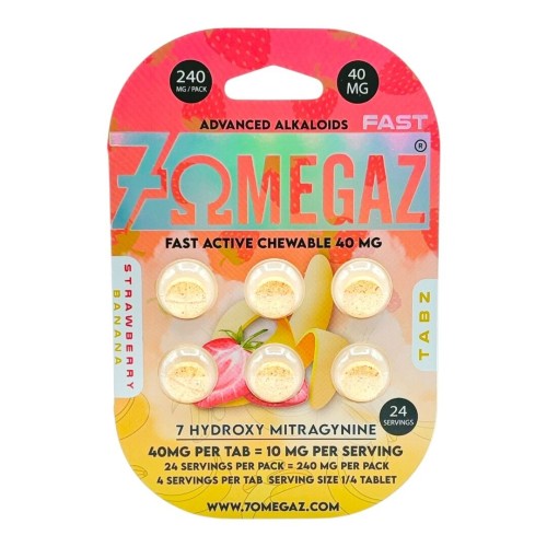 7OMEGAZ 40MG 6TABS- STRAWBERRY BANANA