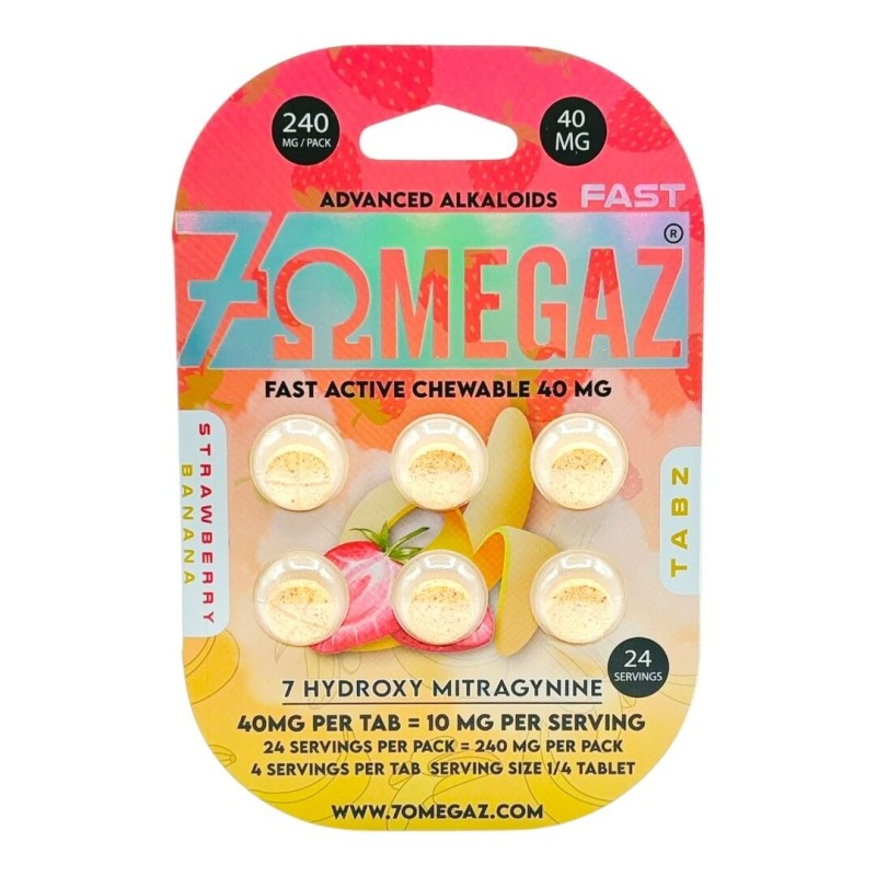 7OMEGAZ 40MG 6TABS- STRAWBERRY BANANA