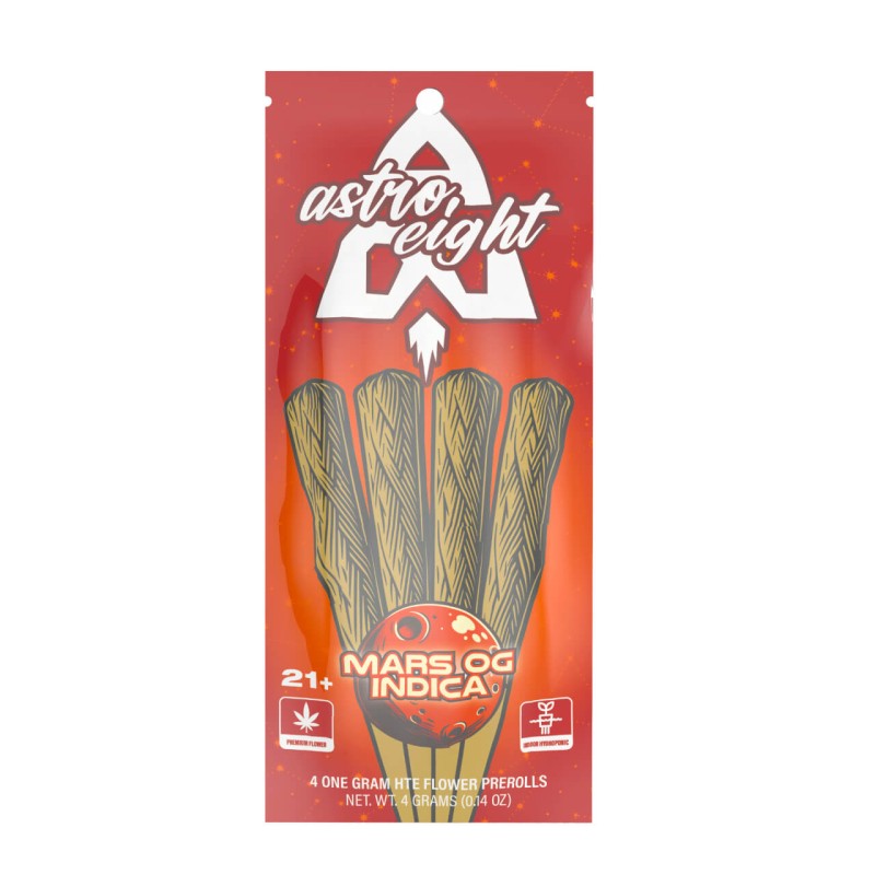 ASTRO 8 10PC 4PK POUCHES HTE PREROLL- MARS OG (I)
