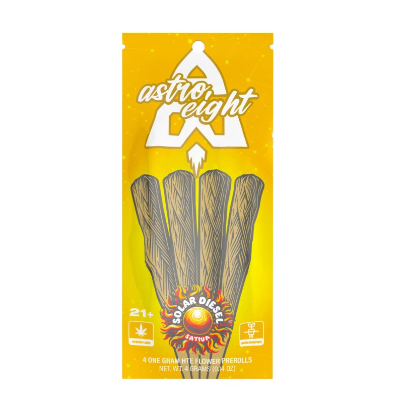 ASTRO 8 10PC 4PK POUCHES HTE PREROLL- SOLAR DIESEL (S)