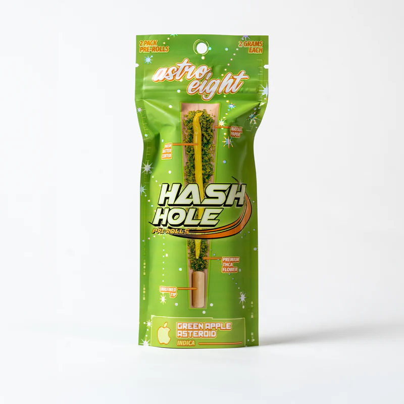 ASTRO 8 HASH HOLE 2G THCA PREROLL 10CT- GREEN APPLE ASTEROID (I)