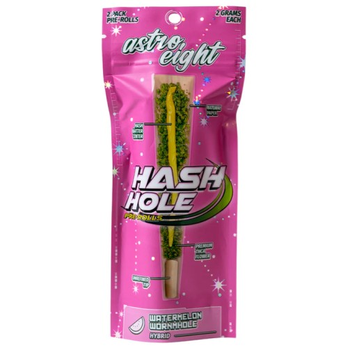 ASTRO 8 HASH HOLE 2G THCA PREROLL 10CT- WATERMELON WORNHOLE (H)