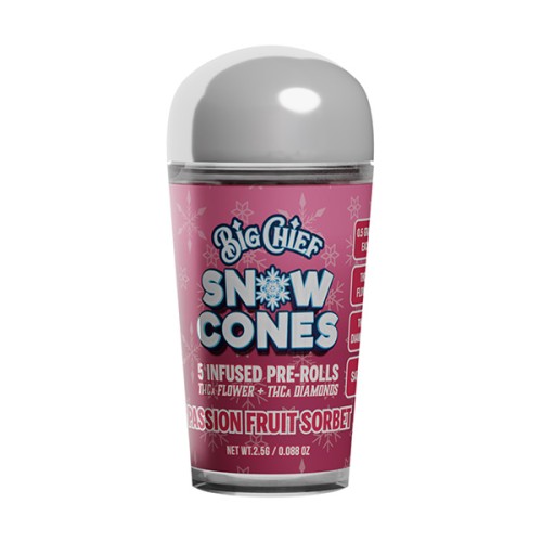 BIG CHIEF SNOW CONES 5CT THCA PRE ROLLS- PASSION FRUIT SORBET (S)