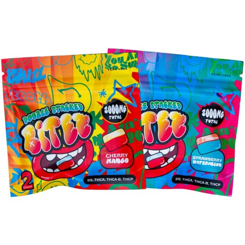 BITEZ DOUBLE STACKED 120000MG/2000MG PIECE- CHERRY MANGO/STRAWBERRY WATERMELON