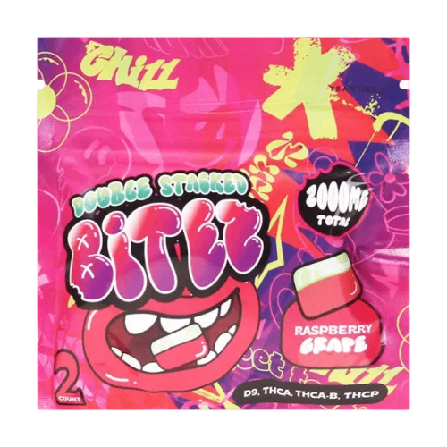 BITEZ DOUBLE STACKED 120000MG/2000MG PIECE- GREEN APPLE WATERMELON/RASPBERRY GRAPE