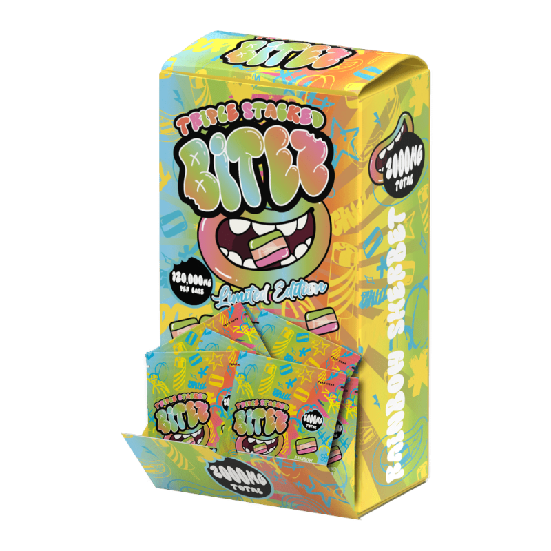 BITEZ DOUBLE STACKED 120000MG/2000MG PIECE- RAINBOW SHERBET