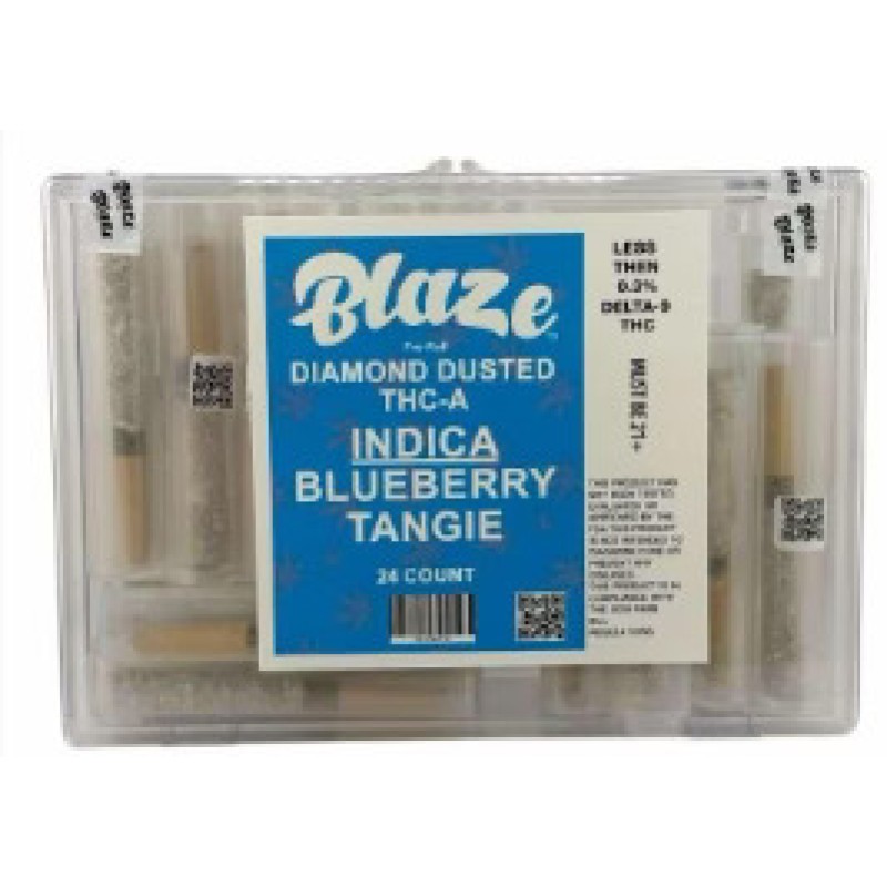 BLAZE THCA DIAMOND DUSTED PREROLL 1G EACH- BLUEBERRY TANGIE (I)
