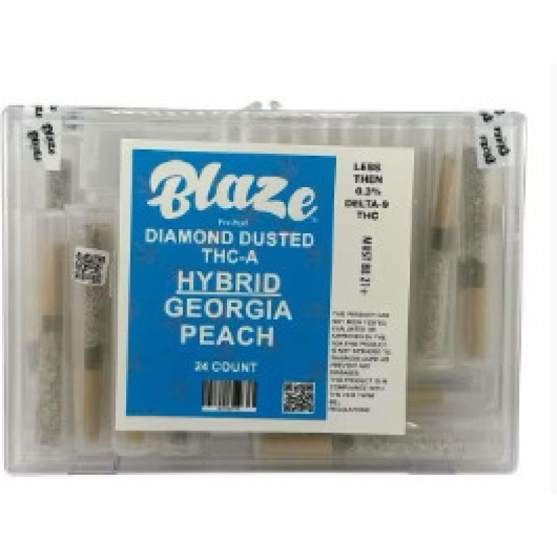 BLAZE THCA DIAMOND DUSTED PREROLL 1G EACH- GEORGIA PEACH (H)