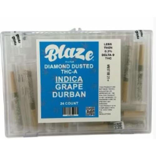 BLAZE THCA DIAMOND DUSTED PREROLL 1G EACH- GRAPE DURBAN (I)