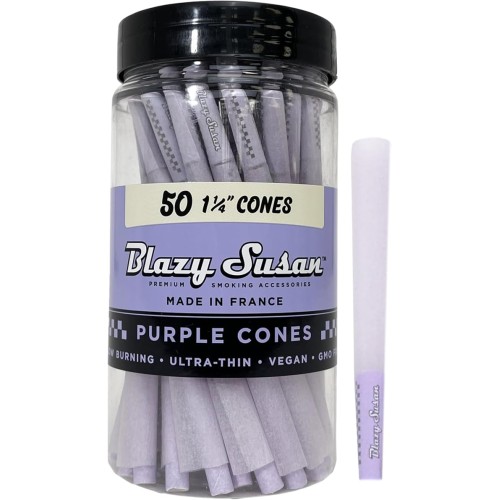 BLAZY SUSAN 1 1/4" PRE-ROLLED CONES 50CT/JR - PURPLE