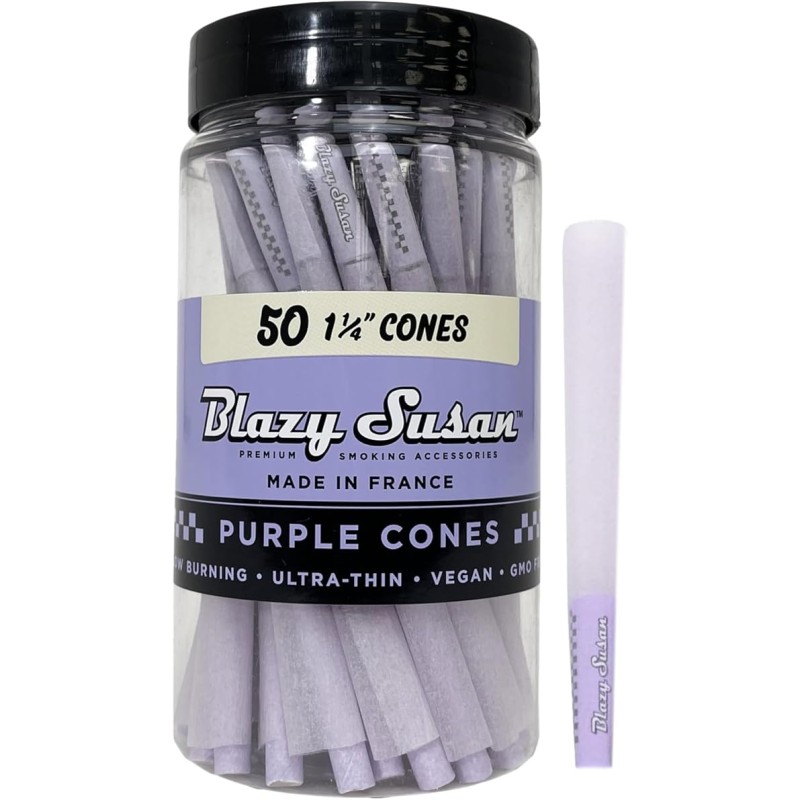BLAZY SUSAN 1 1/4" PRE-ROLLED CONES 50CT/JR - PURPLE