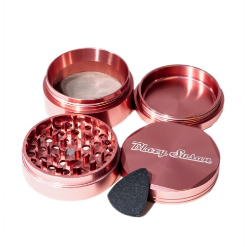 BLAZY SUSAN ALUMINUM GRINDER 4PC - ASSORTED COLORS