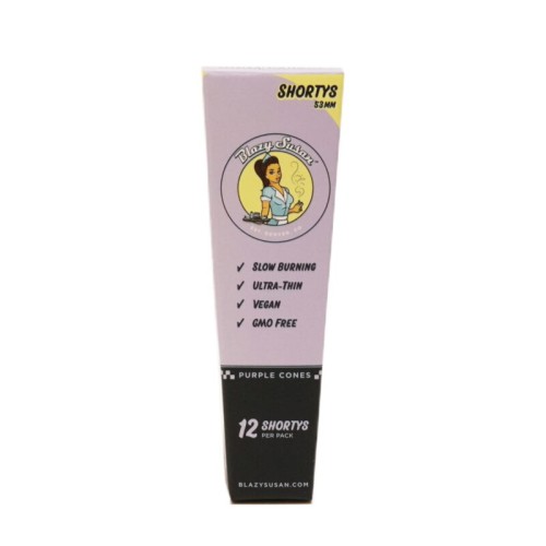 BLAZY SUSAN PURPLE SHORTYS 53MM CONES 12PACK