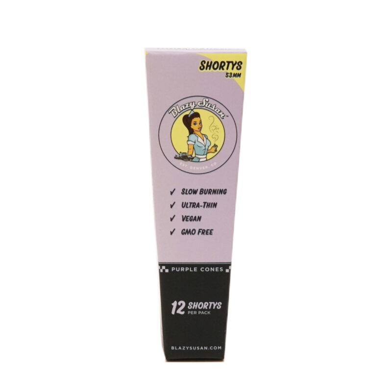 BLAZY SUSAN PURPLE SHORTYS 53MM CONES 12PACK