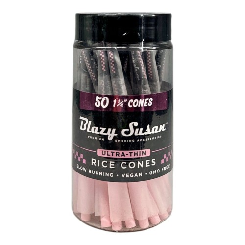 BLAZY SUSAN ULTRA THIN RICE 50CT/JAR 1 1/4 CONES - BLACK