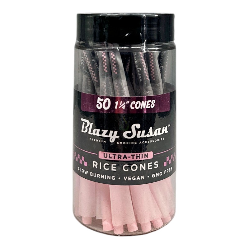 BLAZY SUSAN ULTRA THIN RICE 50CT/JAR 1 1/4 CONES - BLACK