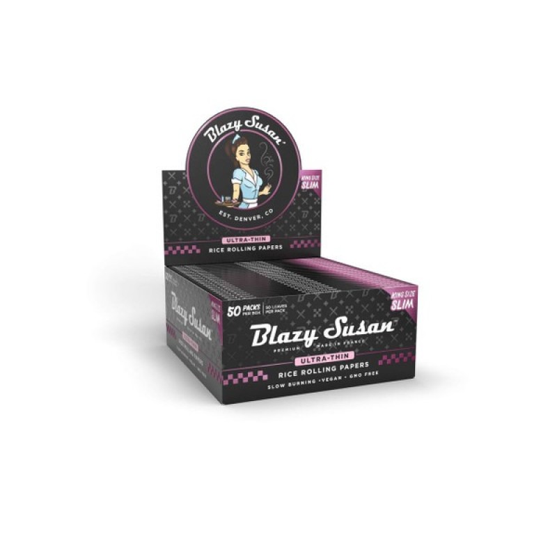 BLAZY SUSAN ULTRA THIN RICE ROLLING PAPERS 50CT 1 1/4 - BLACK