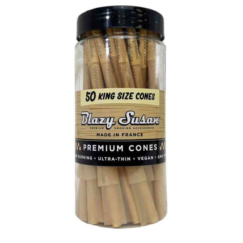 BLAZY SUSAN UNBLEACHED 50CT KING SIZE CONES JAR