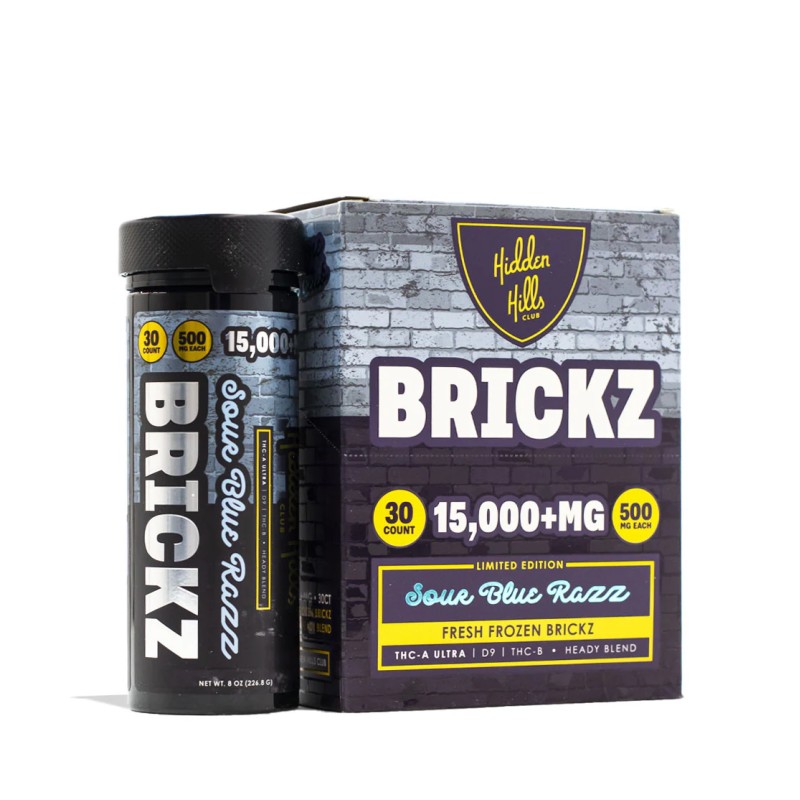 BRICKZ 15G 30CT DISPLAY FRESH FROZEN EDIBLES- SOUR BLUE RAZZ
