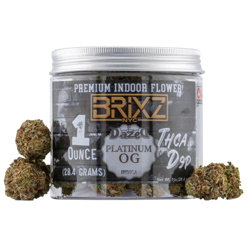 BRIXZ FLOWER 1OZ THCA/D9P PLATINUM OG INDICA