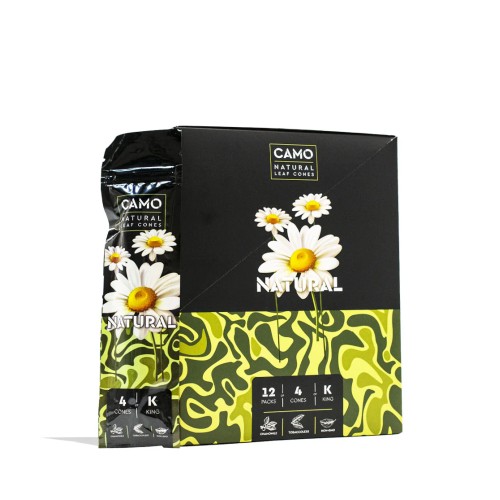 CAMO NATURAL LEAF CONES KING SIZE 12PK- NATURAL