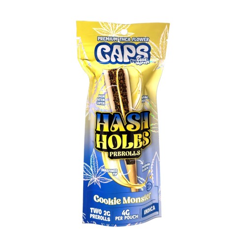 CAPS PREMIUM THCA FLOWER HASH HOLES 2G/4G PK PRE ROLLS- COOKIE MONSTER (I)