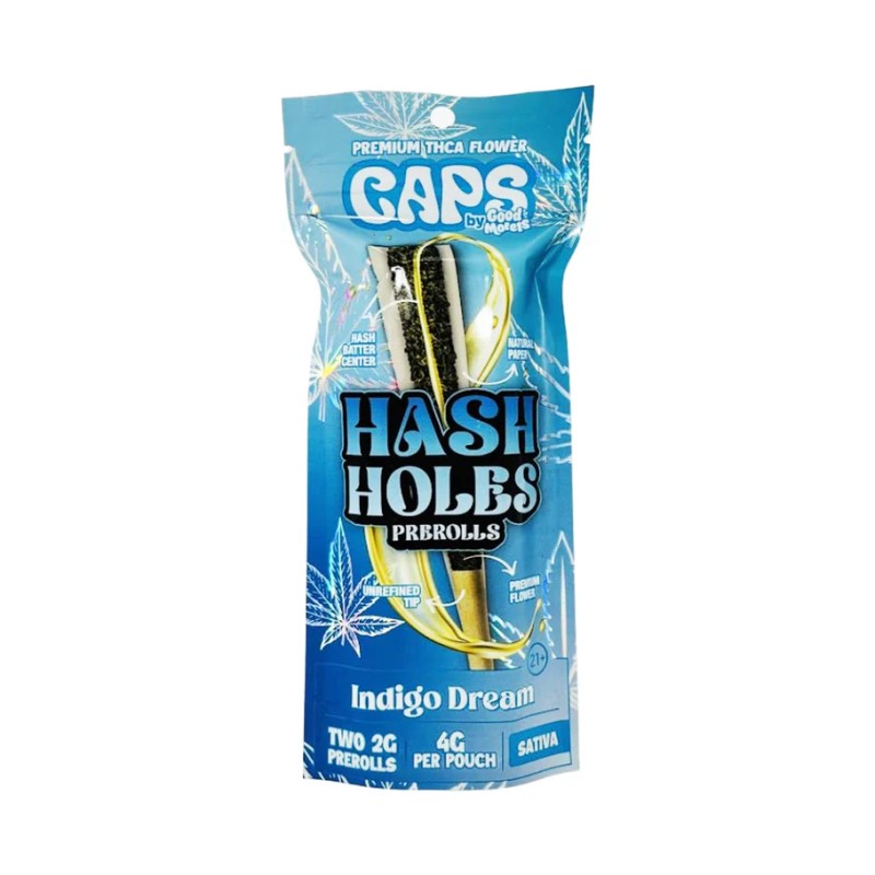 CAPS PREMIUM THCA FLOWER HASH HOLES 2G/4G PK PRE ROLLS- INDIGO DREAM (S)