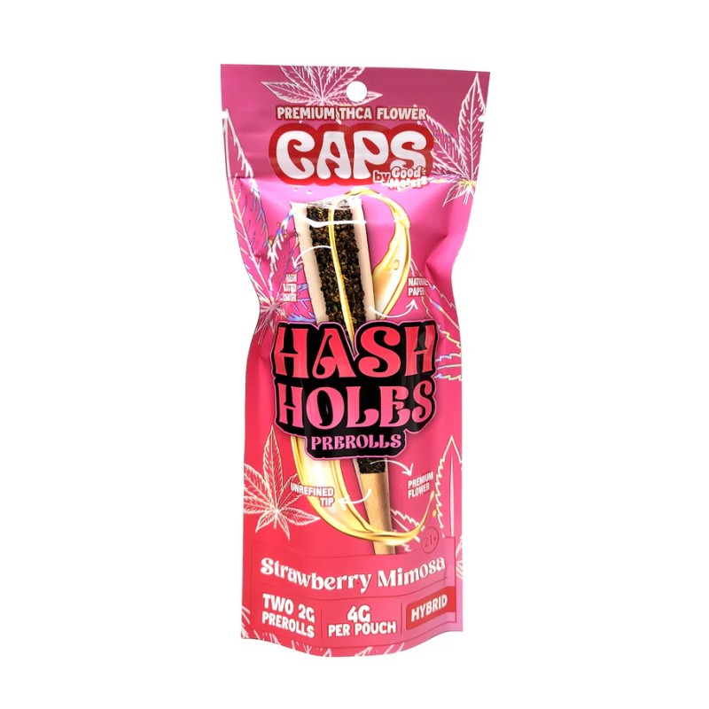 CAPS PREMIUM THCA FLOWER HASH HOLES 2G/4G PK PRE ROLLS- STRAWBERRY MIMOSA (H)