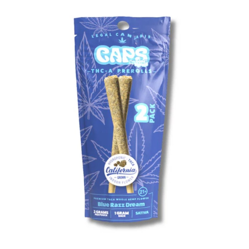 CAPS THCA 1G 2PC/10PK PRE ROLLS- BLUE RAZZ DREAM (S)