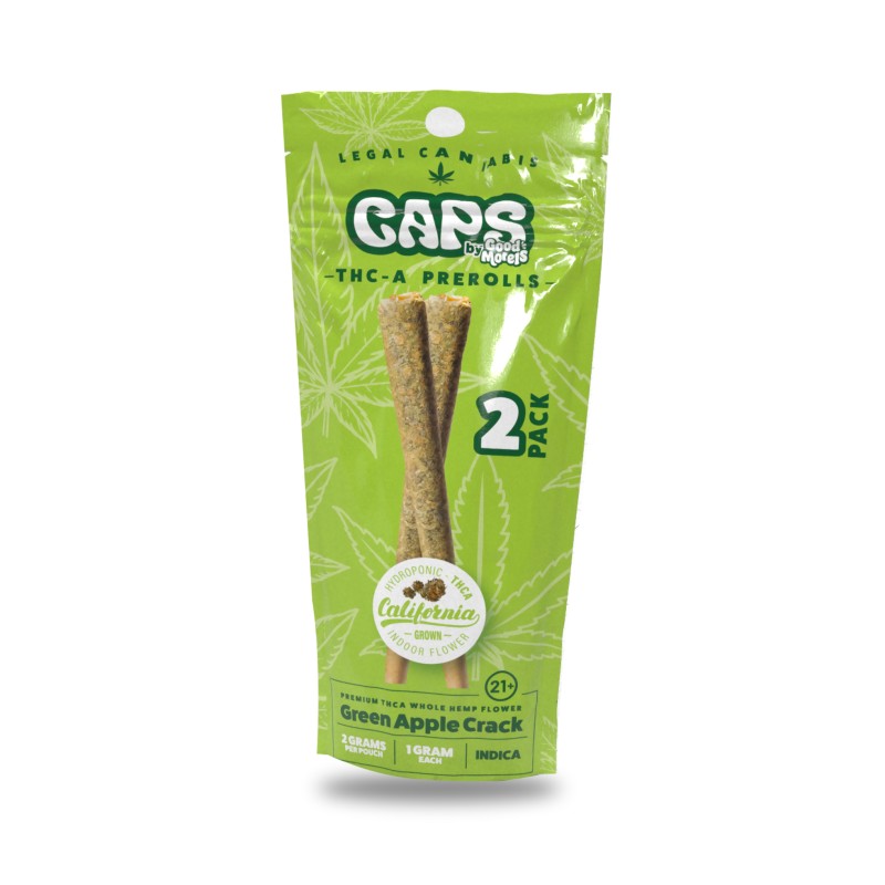 CAPS THCA 1G 2PC/10PK PRE ROLLS- GREEN APPLE CRACK (I)