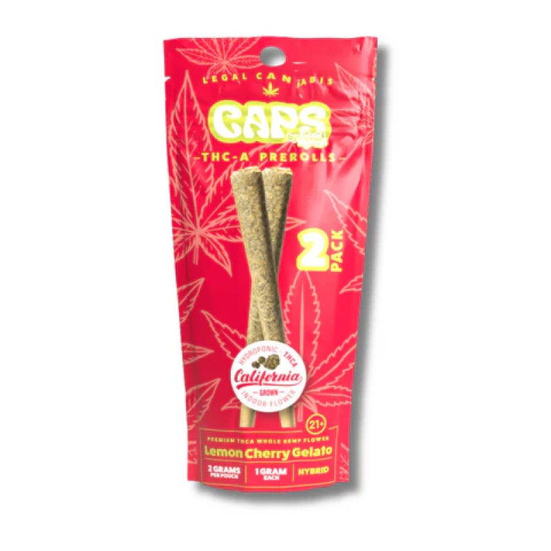 CAPS THCA 1G 2PC/10PK PRE ROLLS- LEMON CHERRY GELATO (H)