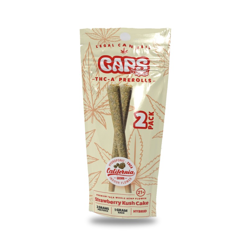 CAPS THCA 1G 2PC/10PK PRE ROLLS- STRAWBERRY KUSH CAKE (H)