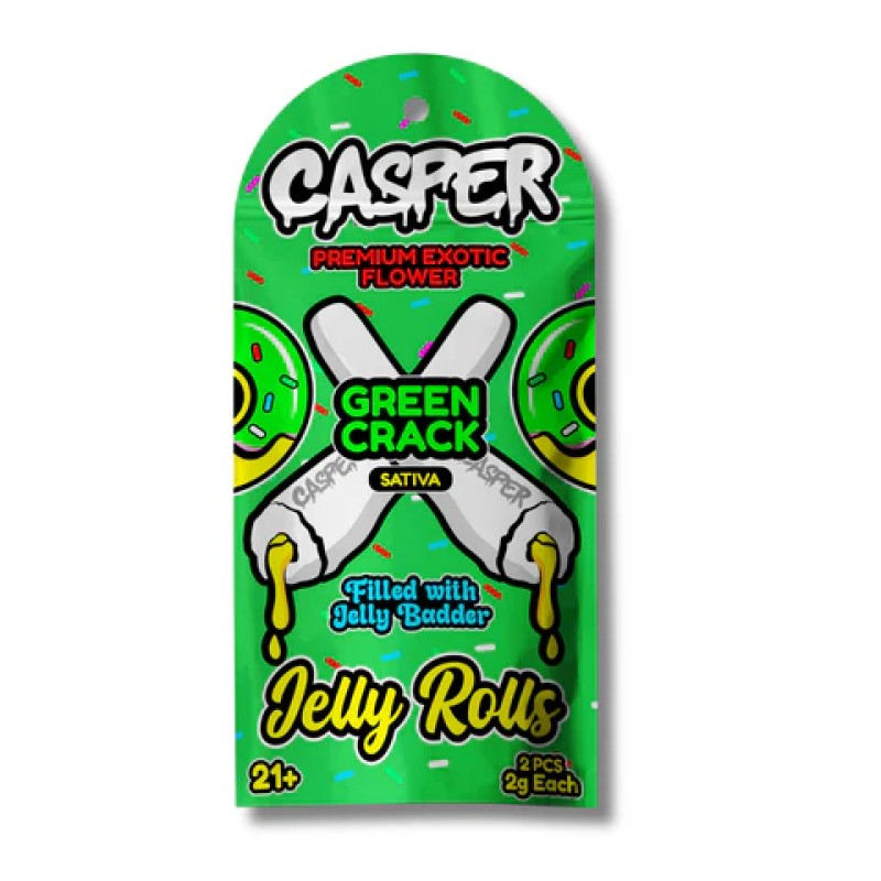CASPER PREMIUM EXOTIC FLOWER JELLY ROLLS 2PK 2GM - GREEN CRACK (S)