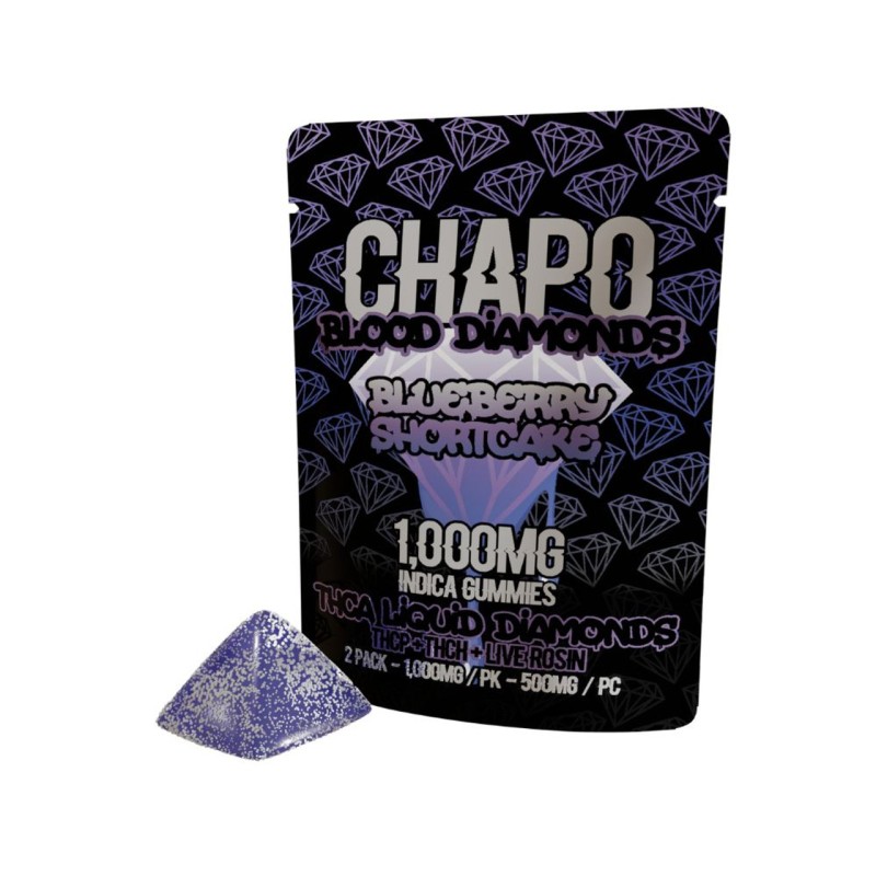 CHAPO BLOOD DIAMOND 30PK/2PC 1G GRAVITY GUMMIES DISPLAY- BLUEBERRY SHORTCAKE