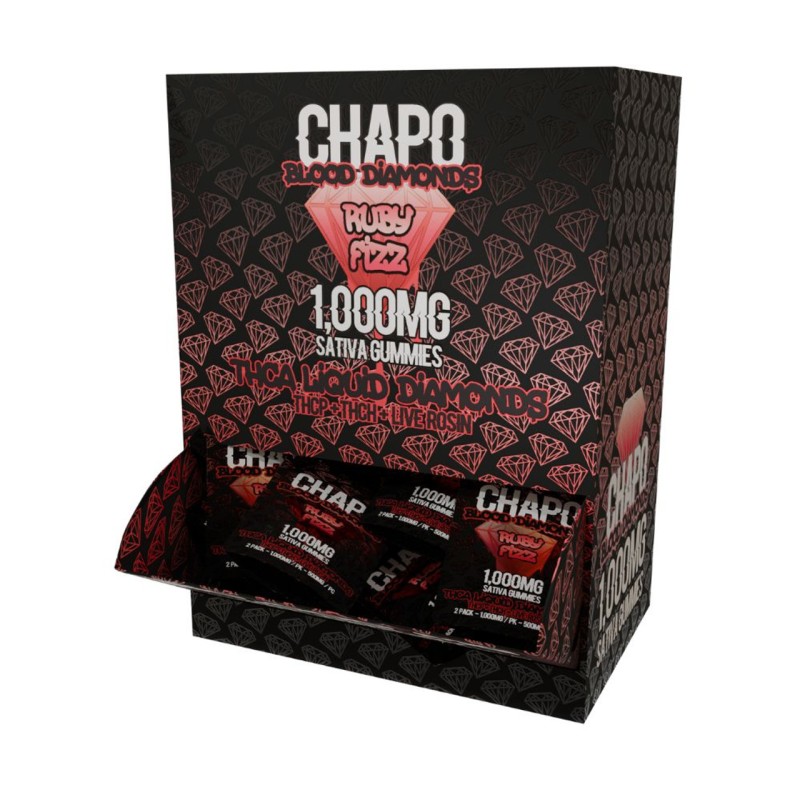 CHAPO BLOOD DIAMOND 30PK/2PC 1G GRAVITY GUMMIES DISPLAY- RUBY FIZZ