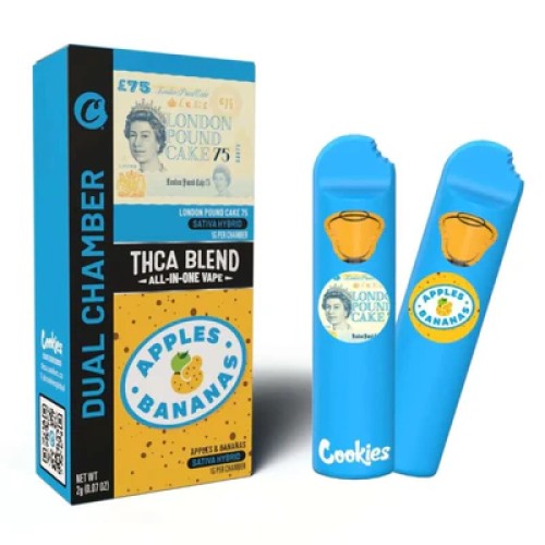 COOKIES THCA BLEND ALL IN ONE VAPE 2G- LONDON POUND CAKE (S/H)/APPLES & BANANAS (S/H)