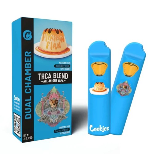 COOKIES THCA BLEND ALL IN ONE VAPE 2G- MEXICAN FLAN (I/H)/CHEETAH PISS (S/H)