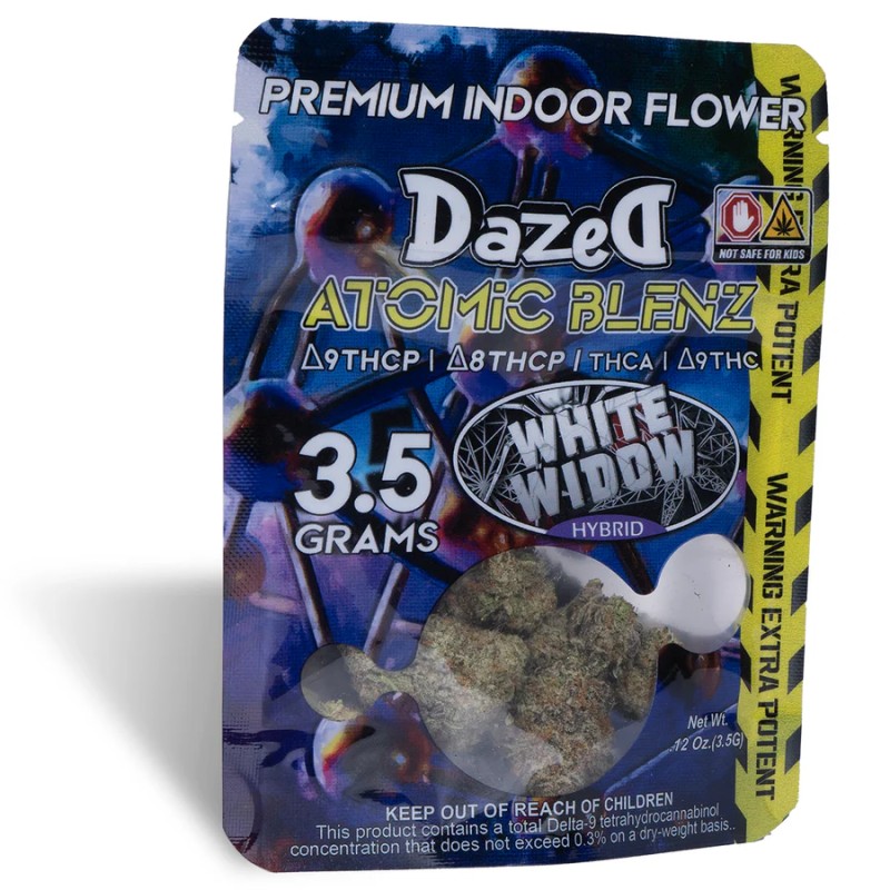 DAZED 3.5G 10CT ATOMIC BLENZ THCA-D9P-D9-D8P FLOWER DISPENSE WHITE WIDOW HYBRID