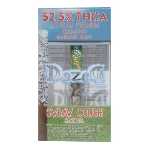 DAZED FROSTED 52.5% THCA 2.5G PREMIUM DIAMOND BLUNT- SWRAW COUGH (S)