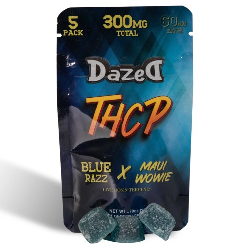 DAZED GUMMY THCP 60MG 15PACK- BLUE RAZZ X MAUI WOWIE