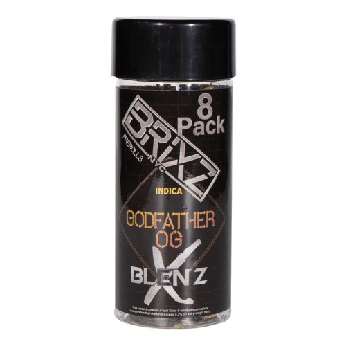 DAZED PREROLL 8PK BRIXZ X BLEND GODFATHER OG INDICA