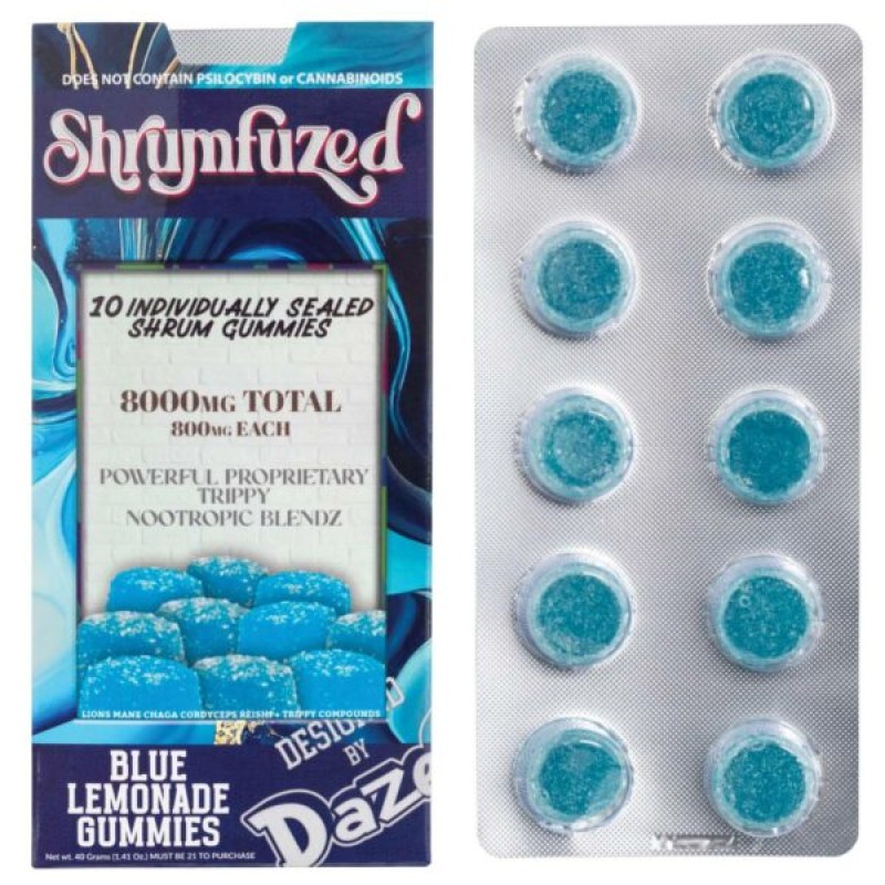 DAZED SHRUMFUZED 10PK 8000MG BLUE LEMONADE GUMMIES