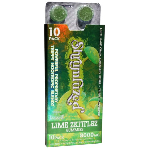 DAZED SHRUMFUZED 10PK 8000MG LIME SKITTLEZ GUMMIES