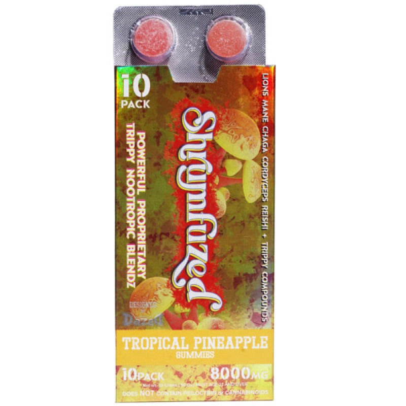 DAZED SHRUMFUZED 10PK 8000MG TROPICAL PINEAPPLE GUMMIES