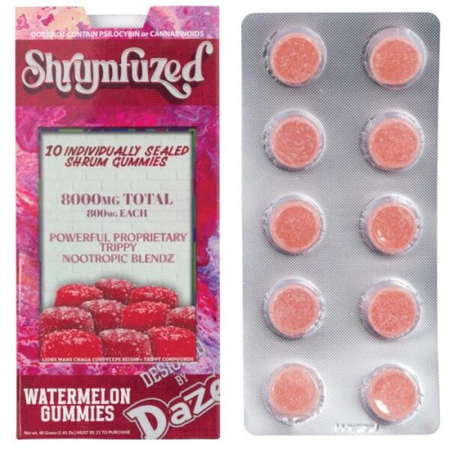 DAZED SHRUMFUZED 10PK 8000MG WATERMELON GUMMIES