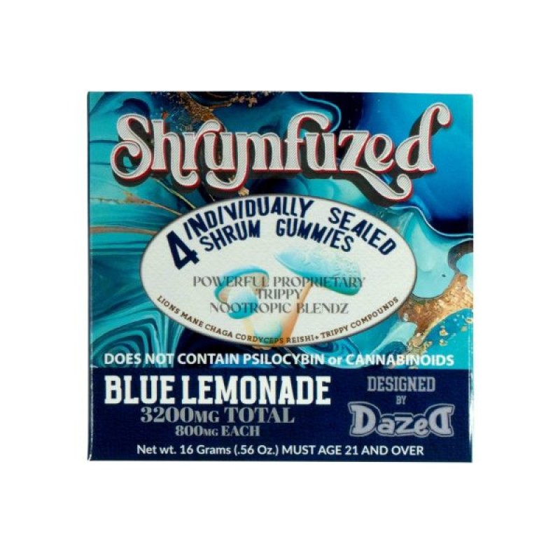 DAZED SHRUMFUZED 4PK 10CT 3200MG GUMMIES- BLUE LEMONADE