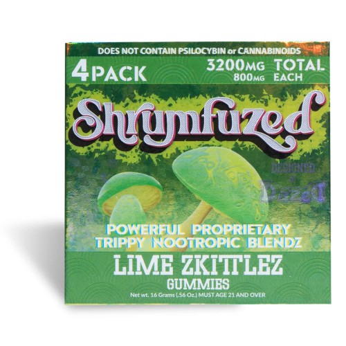 DAZED SHRUMFUZED 4PK 10CT 3200MG GUMMIES - LIME ZKITTLEZ