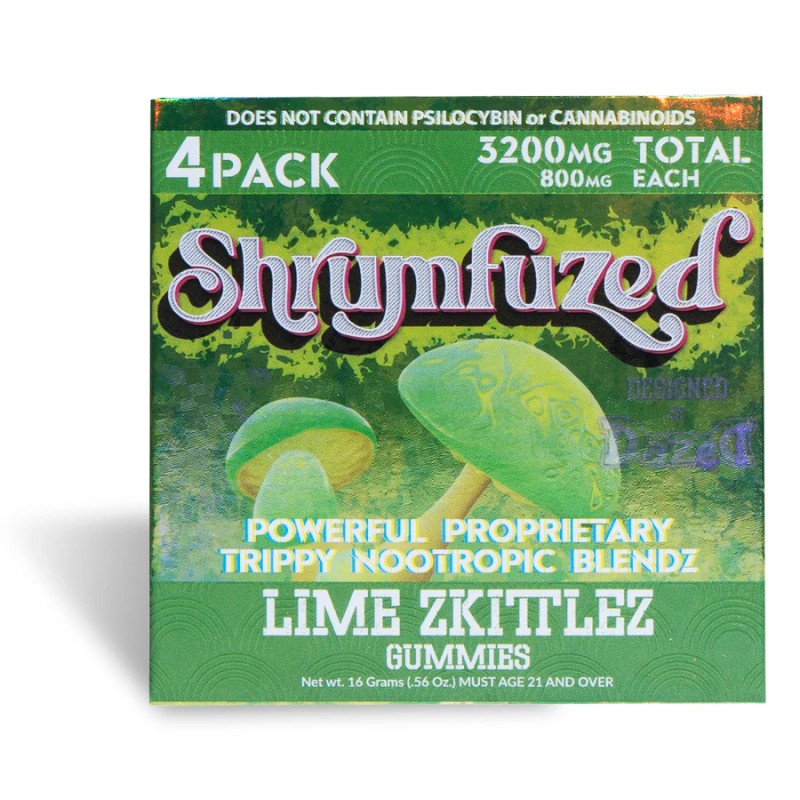 DAZED SHRUMFUZED 4PK 10CT 3200MG GUMMIES - LIME ZKITTLEZ