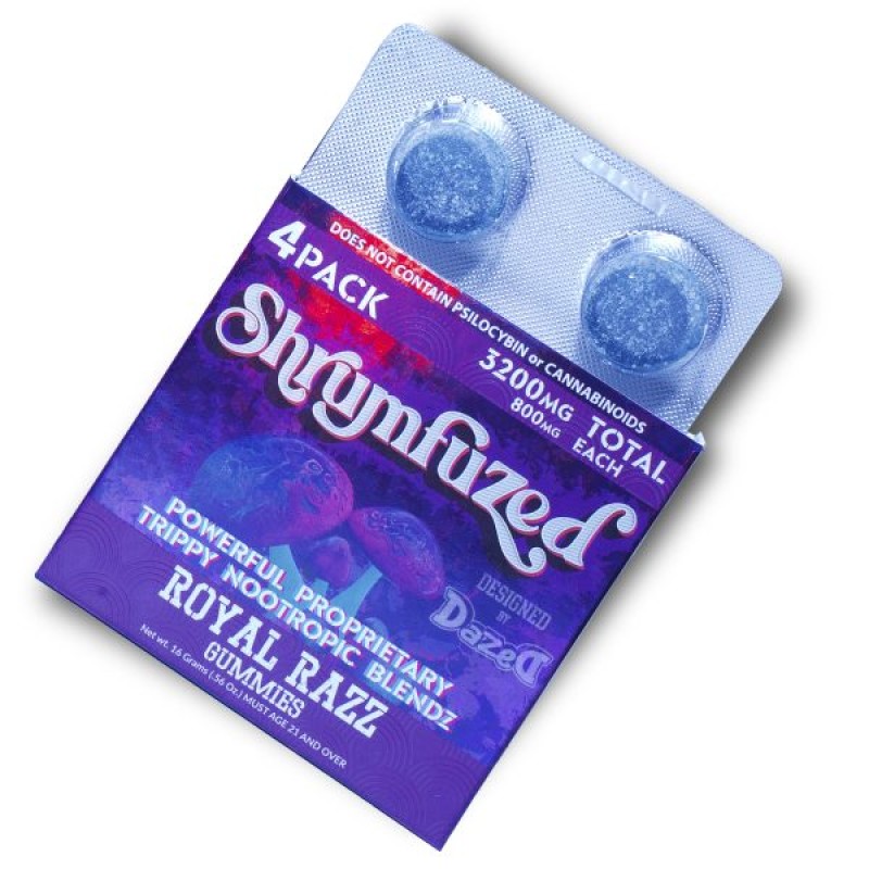 DAZED SHRUMFUZED 4PK 10CT 3200MG GUMMIES - ROYAL RAZZ