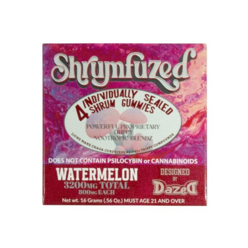 DAZED SHRUMFUZED 4PK 10CT 3200MG GUMMIES- WATERMELON